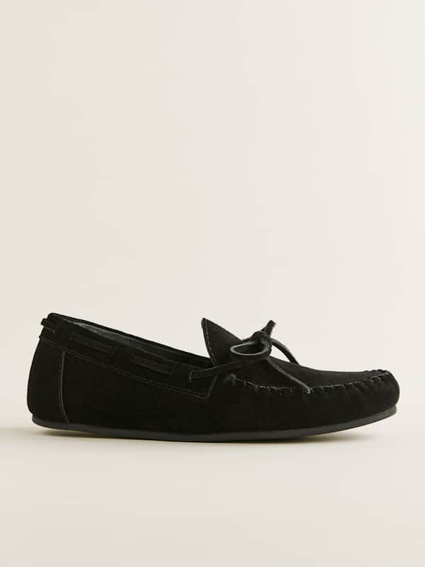 Annette Moccasin - Black Suede